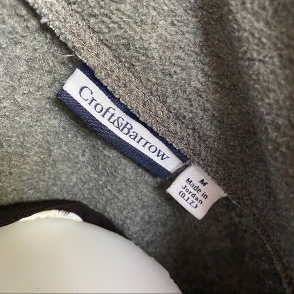 Croft & Barrow Embroidered Snowflake Grey Zip up Fleece Sweatshirt Size M - Picture 2 of 10